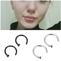 trendy fake nose ring septum piercing lip rings gold stud stainless steel nostril piercing body jewelry for women girl
