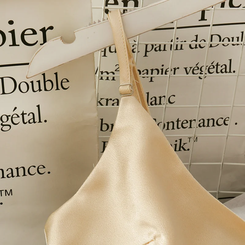 

Women Sleeveless Dress Solid Elegant Slim Silk V-neck Spaghetti Strap Stylish Summer Breathable A-line Casual Ulzzang Streetwear