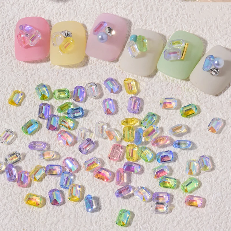 100 шт. Аврора Цветной Кубик Льда Дизайн ногтей украшения нежный полупрозрачный