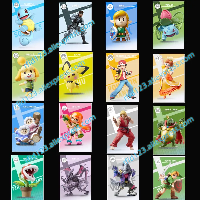 16 New Cards Новая технология Amiibo Card Link для Super Smash Bro. Серия - Цвет: 16 New Cards