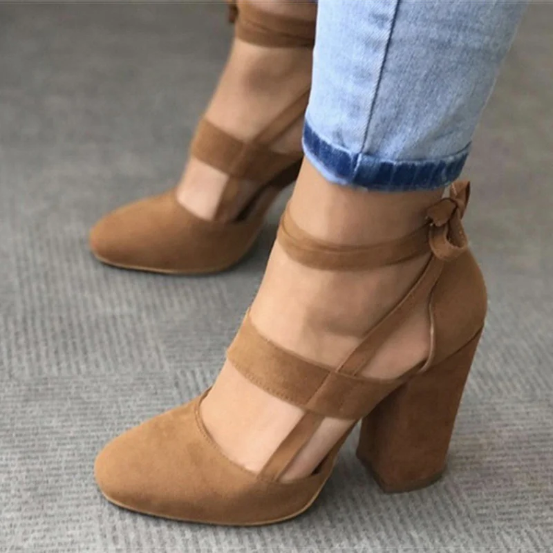 

Fashion Women Pumps Suede Flock Chaussures Gladiator Summer High Heels Wedding Shoes Sandal 8cm