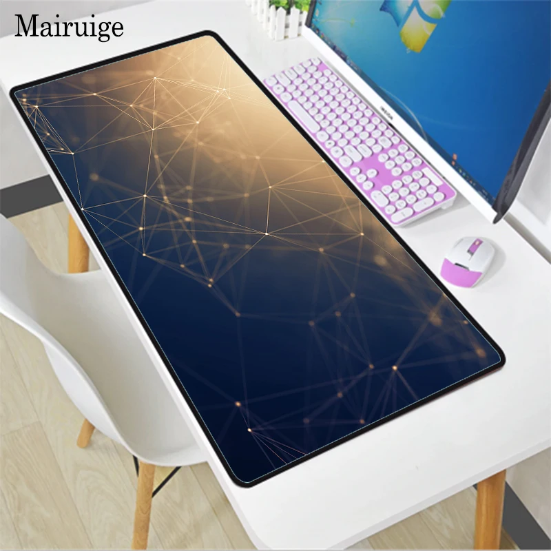 

Mairuige Geometric Polygon Gaming Mouse Pad Game Computer Keyboard Office Table Mat Lockedge XXL Large Gamer Mousepad Desk Mat