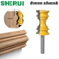 sherui 1pc large elaborate chair rail molding router bit 8mmshank line knife tenon cutter for woodworking tools