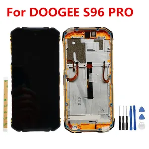 new for doogee s96 pro 6 22‘’ cell phone lcd display with frame touch screen digitizer assembly replacement glass free global shippin