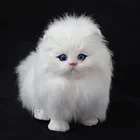 Реалистичная милая моделирование мягкая плюшевая в форме кошки игрушки 20 см звучание моделирование плюша звучание кошки игрушки для детей, для девочек и мальчиков