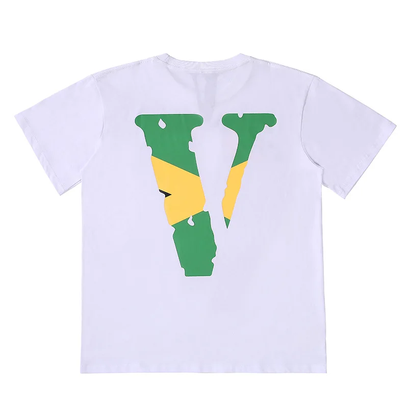 

VLONE men t shirt 100% cotton streetwear Women's T-shirt USA summer Short sleeve brand hip hop tshirt Brazilian elements Samba