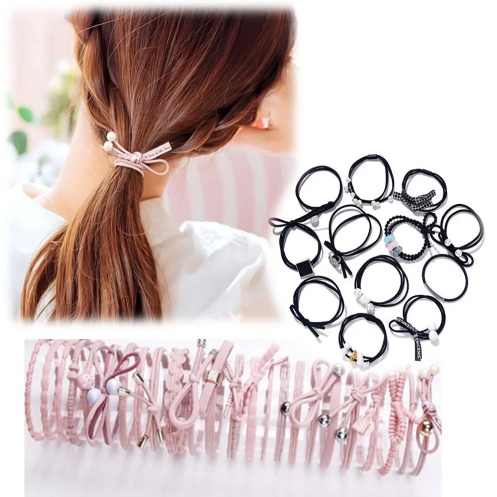 

Резинка для волос Женская эластичная, украшенная жемчугом, кольца для косичек минималистичный стиль, подходит для всех типов волос