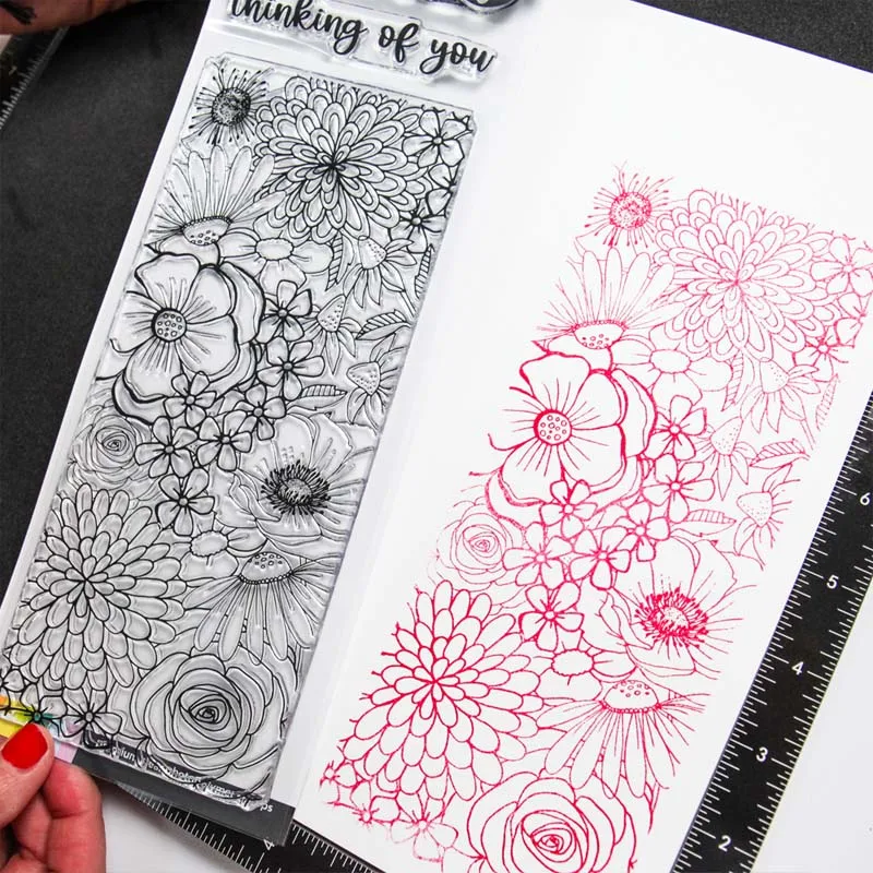 Slimline Рождественская листва деревья прозрачные марки милый карточный рецепт