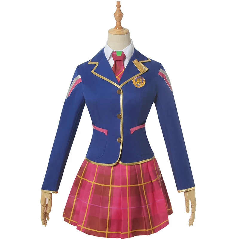 

Anime OW DVA School Uniform Sailor Outfit coat+skirt+tie+socks+glass Cosplay Costume Women Halloween Carnival Free Shipping 2020