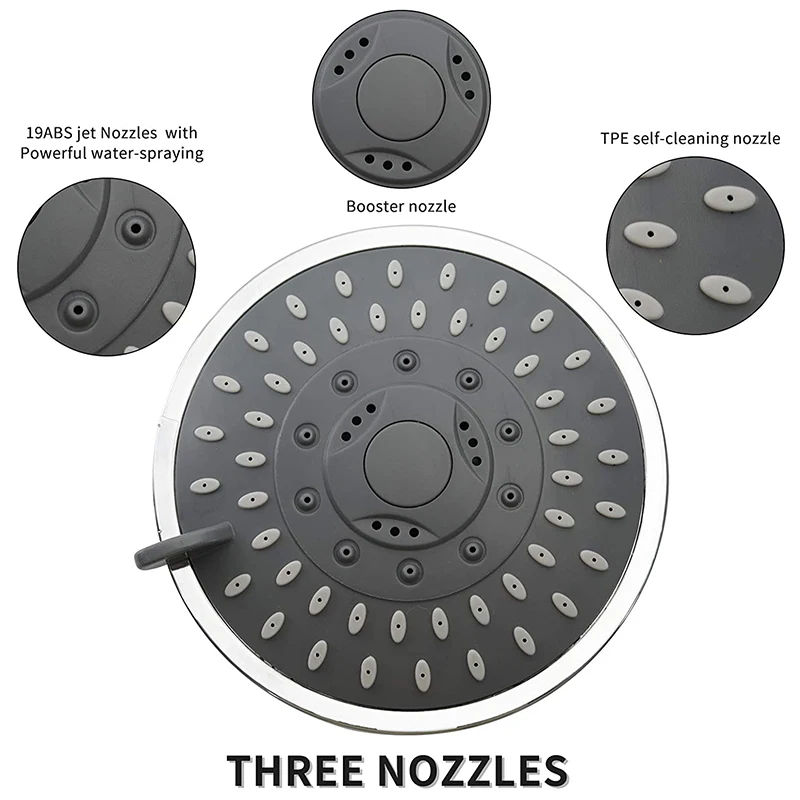 

High-Pressure Shower Head,Rain Fixed Shower Head,Bathroom Shower 4 Inch Large Flow Shower,5 Spray Settings, Adjustable