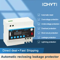 ichyti adjustable over and under voltage current and leakage surge lightning protective device protector reclosing relay 40a 63a