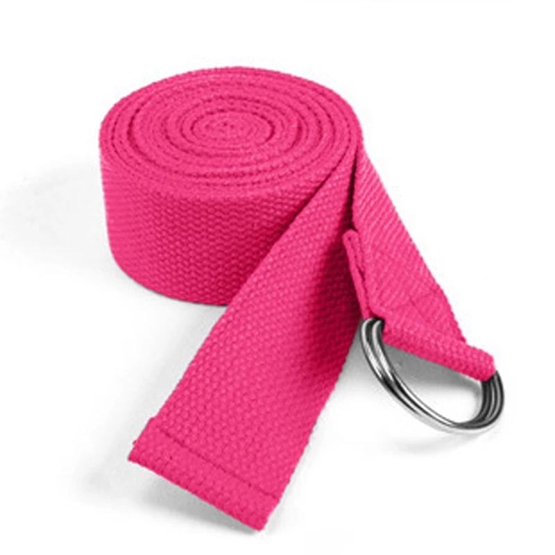 

D-Ring Yoga Stretch Strap Yoga Assist Polyester Cotton Yoga Supplies Rope Exercise Yoga Fitness Training 5 Colors
