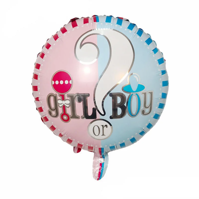 18-дюймовый Baby Shower Пол раскрыть Фольга воздушный шар Дети 1st День рождения Фольга воздушные шары для мальчиков и девочек, в первую очередь предметы для украшения дня рождения