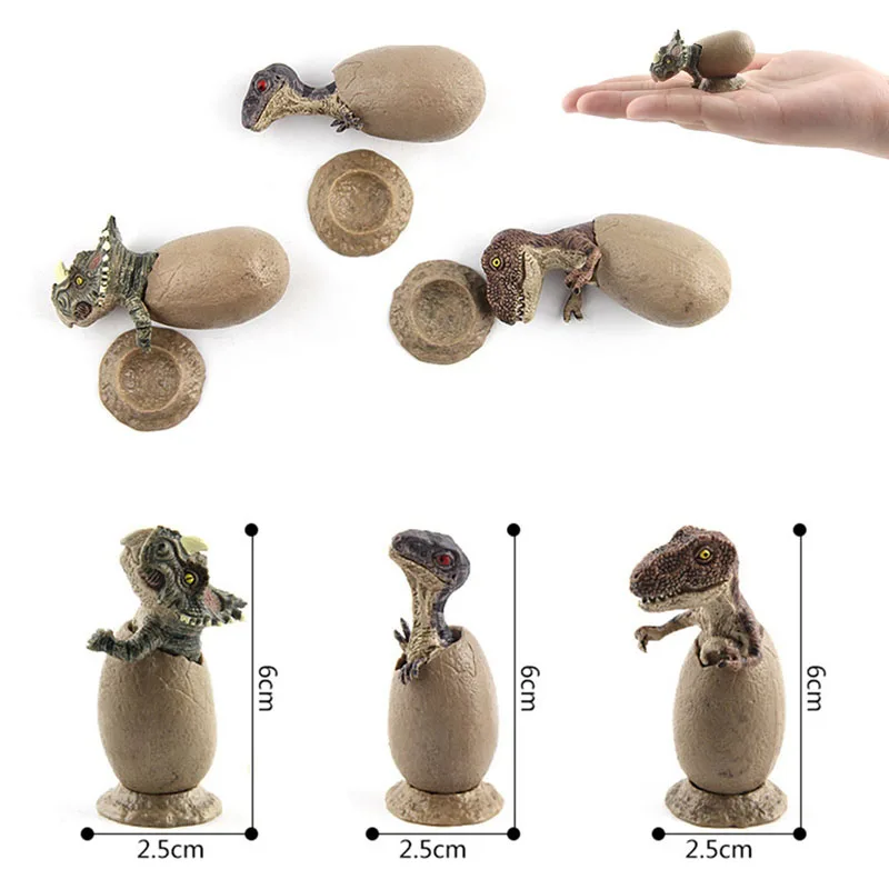 

3PCS/Set Dinosaur Handmade Model Half Hatched Dinosaur Egg Model With Pedestal Funny Novel Toys Boys Girls Toys Gifts