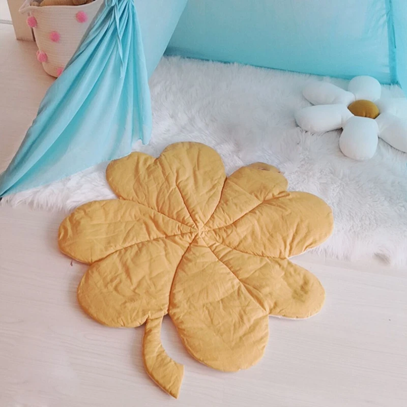 

Clover Leaf Floor Carpet Baby Floor Play Mat Cotton Crawling Safety Activity Mat Gym Blanket Kids Room Decor