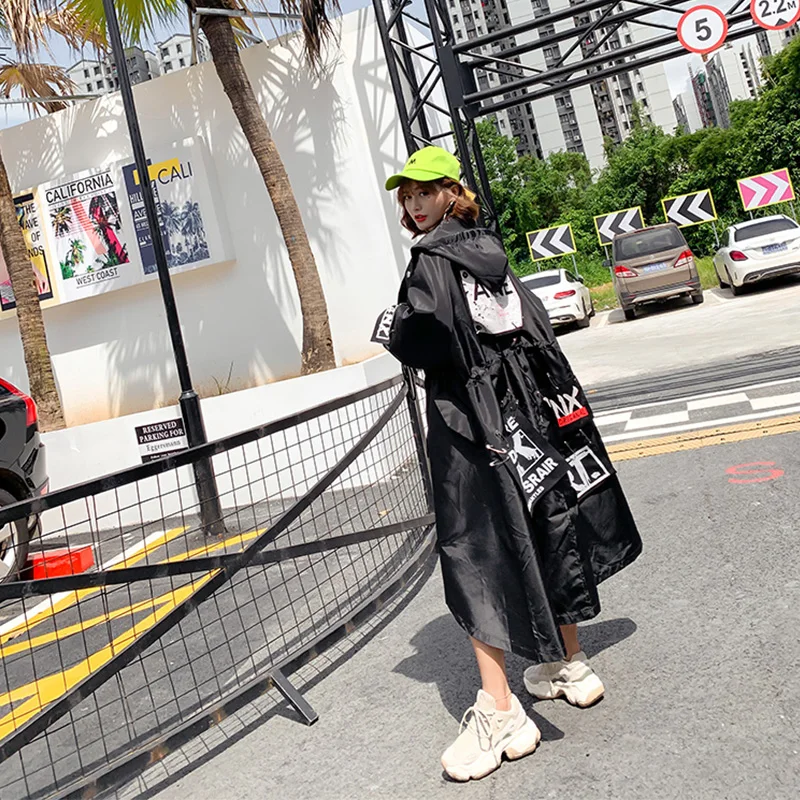 2019 Осенняя мода патч дизайн длинные пальто украшение булавка женский шикарный