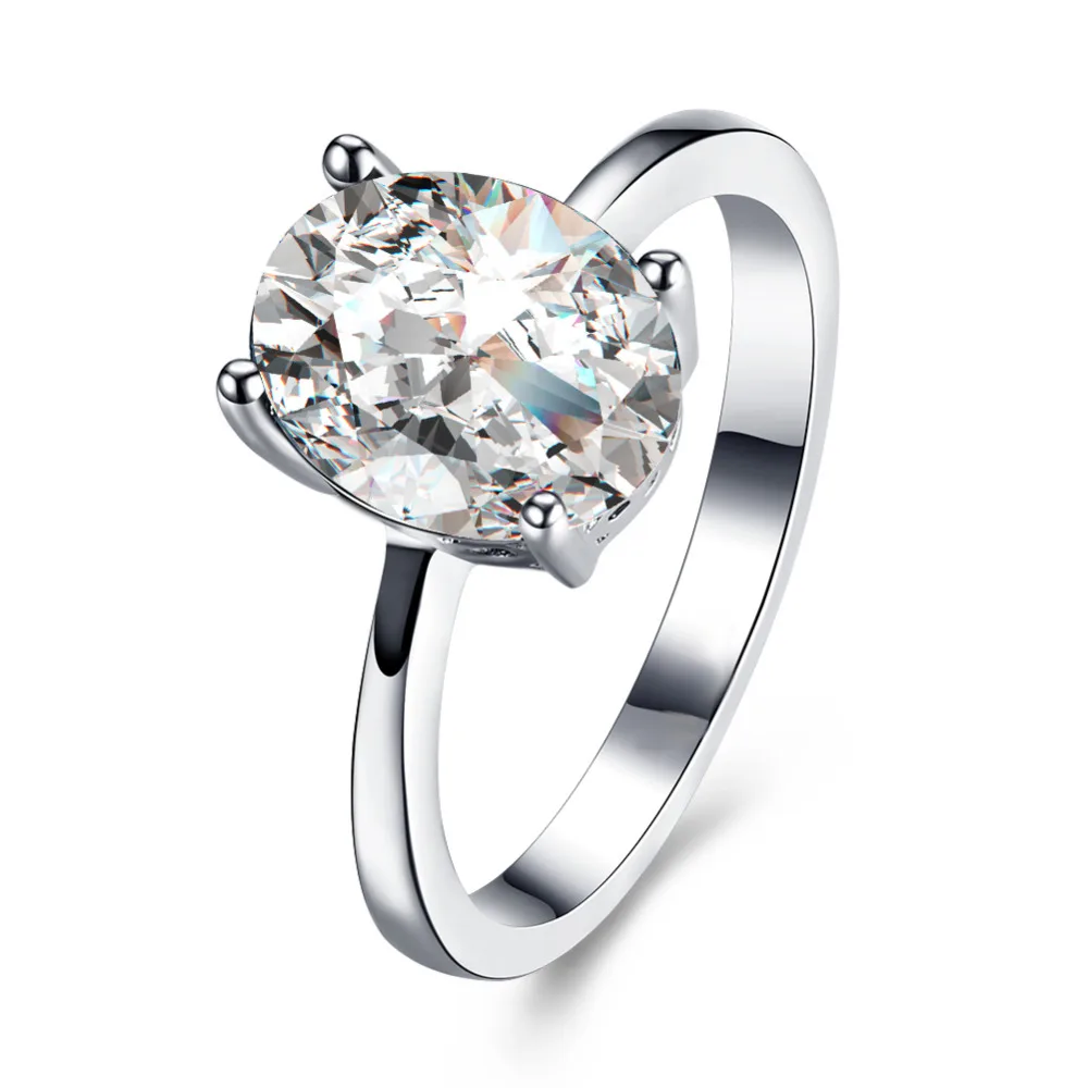 Кольцо с австрийским кристаллом горячее кольцо цвета радуги белого золота