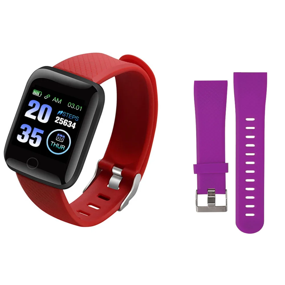 Red N Purple band Rovtop D13 умные часы 116 плюс часы сердечного ритма Смарт-браслет спортивные часы Смарт-браслет умные часы Android - Цвет: Red N Purple band