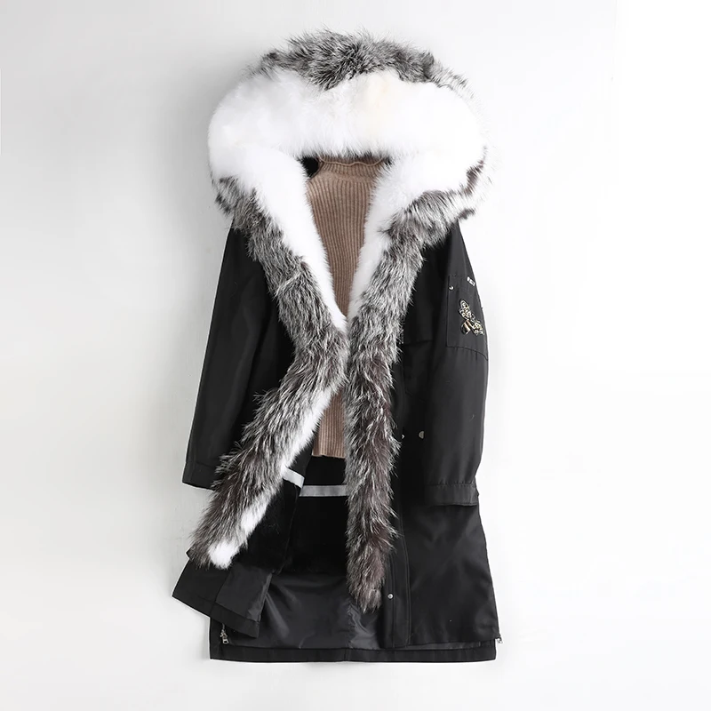 Натуральный Белый Лисий Мех и серебряный меховой капюшон воротник женская