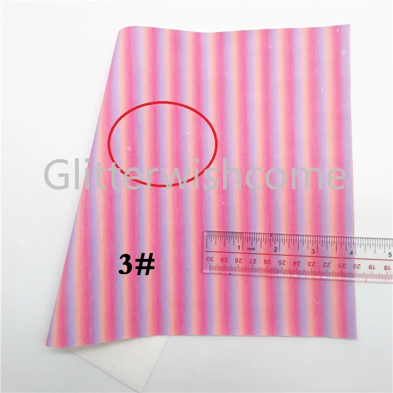 Glitterwishcome 21X29 см A4 размер винил для бантов радужные полосы напечатаны синтетическая кожа, искусственная кожа листы для бантов, GM622A