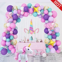 134pcs unicorn balloon arch 1st birthday party decorations kids globo baby shower girl inflatable latex balloons garland kit