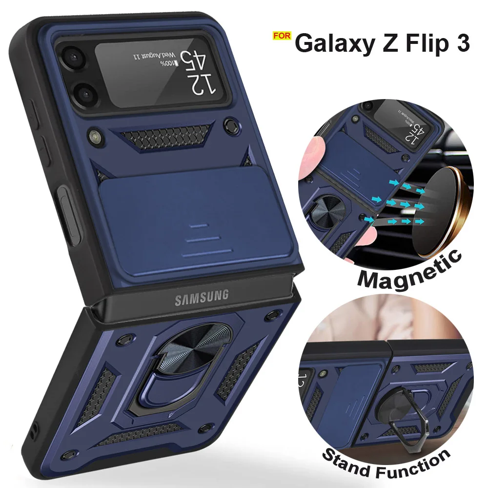 

Чехол-книжка для Samsung Galaxy Z, жесткий противоударный чехол-накладка с подставкой из поликарбоната с защитой 360 дюйма, смешанные силиконовые че...