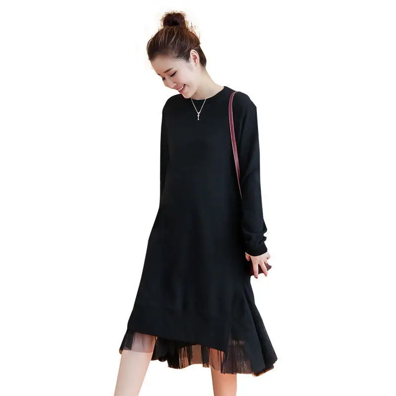 Одежда для беременных женщин Сезон осень зима Новая волна Платье кормящих мам с