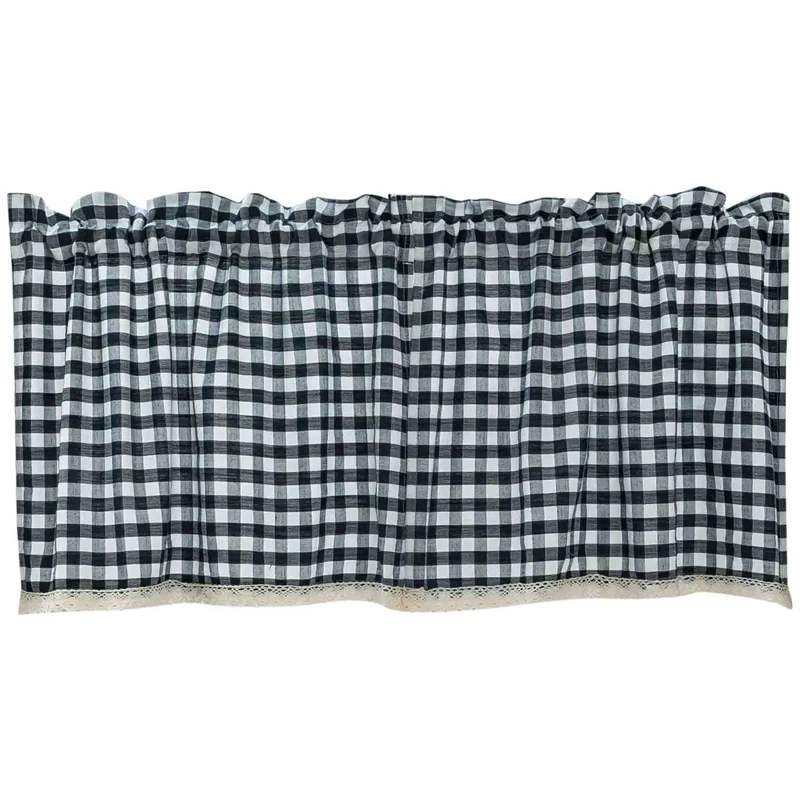 Решетчатые шторы Короткие готовые кружевные подходит для кухни спальни (135x45 см