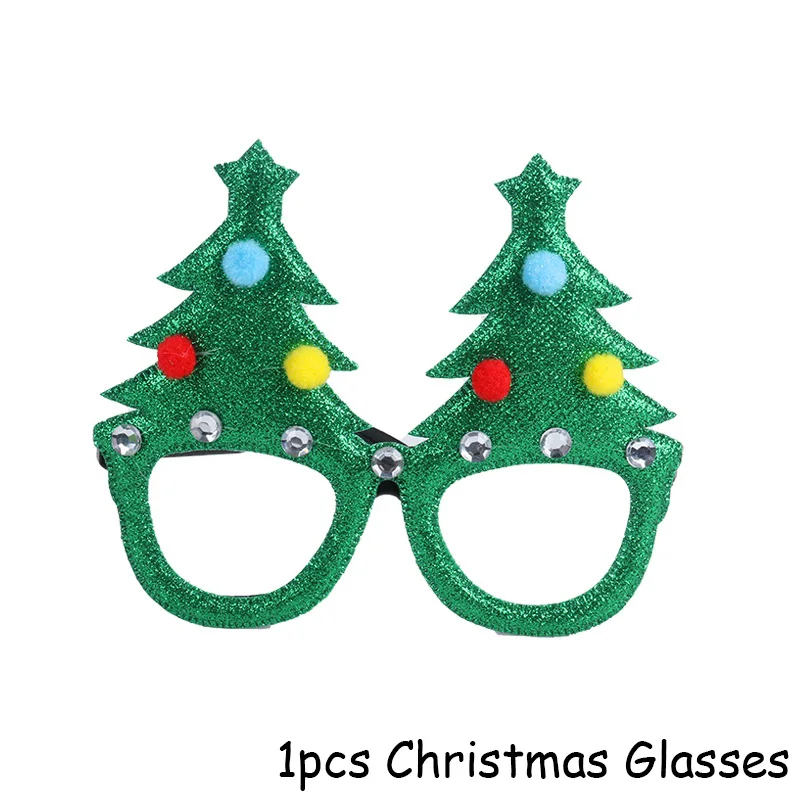 1pcs Glasses Рождественские украшения для дома веселая Рождественская елка рождественские украшения Санта Снеговик Noel Navidad год Natal - Цвет: 1pcs Glasses