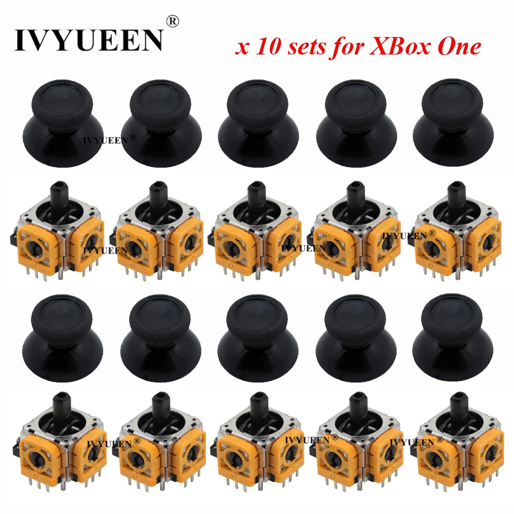 IVYUEEN 10 наборы для ухода за кожей 3 булавки 3D аналоговый джойстик Сенсор модуль потенциометры и колпачок для пальцев для microsoft XBox один контроллер