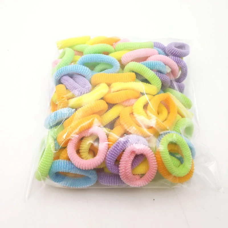

100 Pcs / Lot Kids Elastic Hair Band Girl Children Candy Solid Kid Rope Accessories Scrunchy Rubber Gum Hairband Headwear