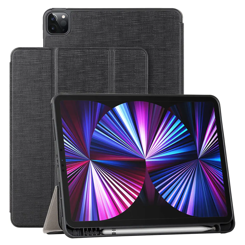 

Tablet Case for Apple iPad Pro 11 2021 Slim Flip Cover Soft Protective Shell With Pencil Holder for iPad Pro 12.9 Case