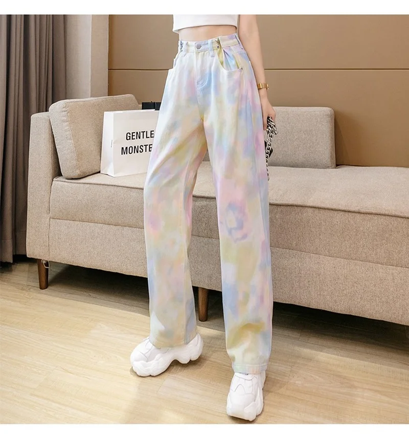 

Брюки женские с завышенной талией, стильные Мягкие штаны в стиле Харадзюку, художественная уличная одежда в Корейском стиле, панк, бойфренд,...