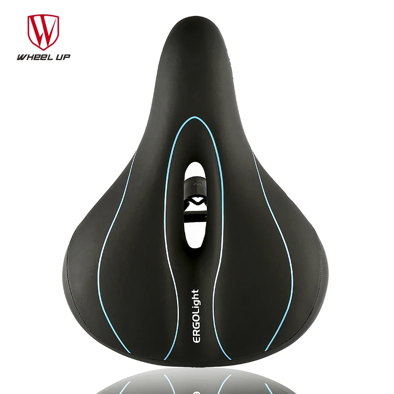 

WHeeL UP 2021 PVC Leather MTB Road Mountain Bike Seats Bicycle Seat Men Women Pad Cycle Part With Taillights Bicycle Accessories