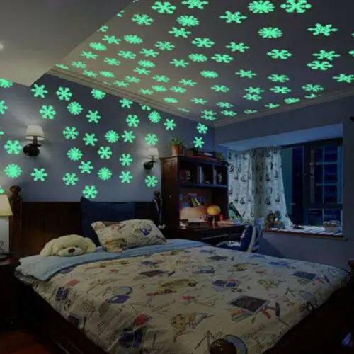 Красивые светящиеся снежинки стикеры на стену Светящиеся Настенные наклейки