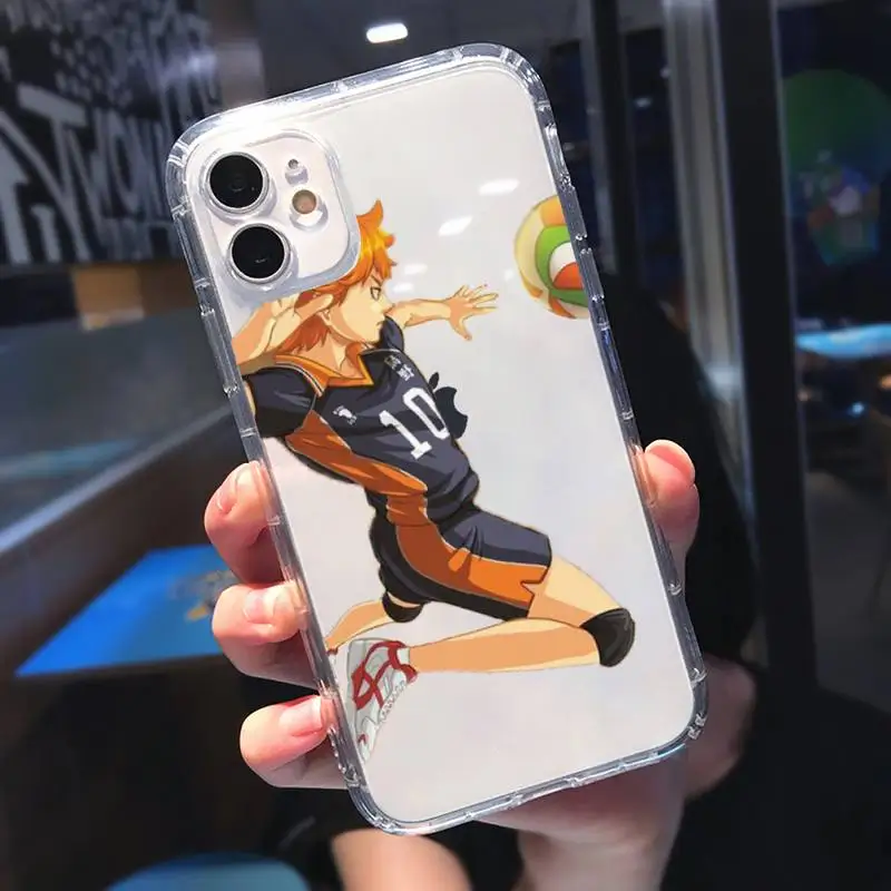 

Haikyuu Hinata attacks Anime Phone Case Transparent for iPhone 11 12 mini pro 8 7 6 6S XS MAX Plus X 5S SE 2020 XR