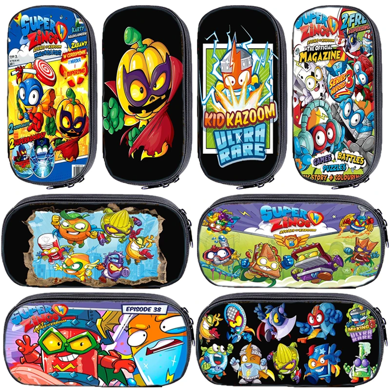 

Super Zings Cosmetic Bags Kids Cartoon Game Pencil Box Large Capacity Storage Bags Student Multifunction Stationery Cases