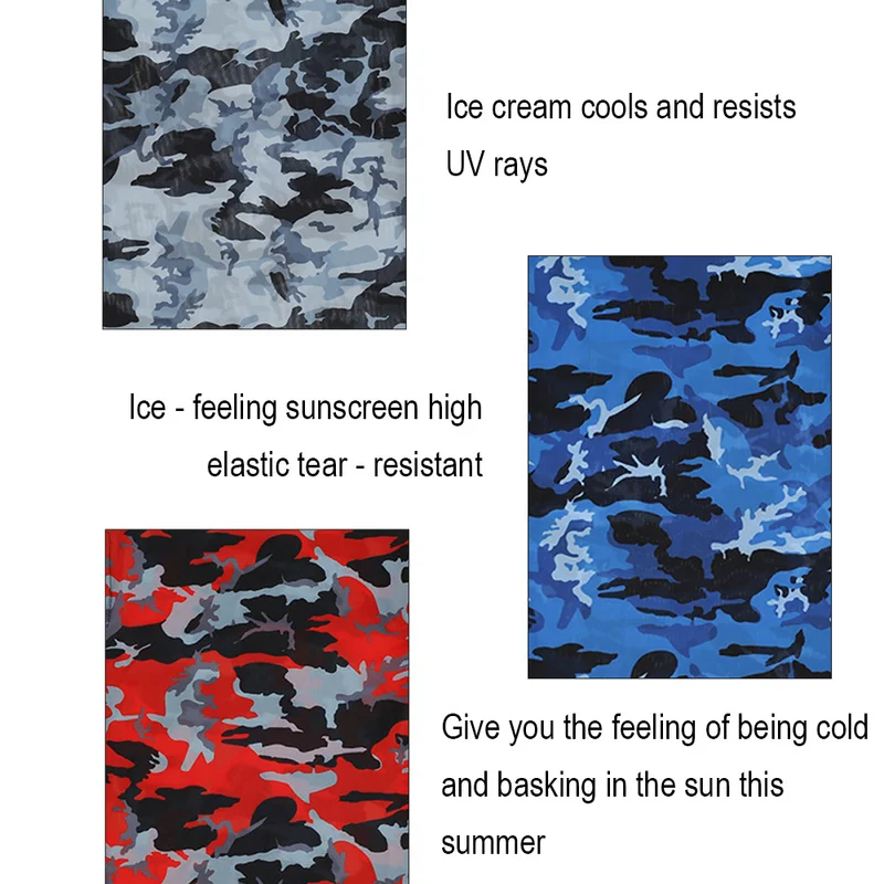 

Ice Silk Full Face Magic Turban Ear Hooks Super Elastic Windproof Multifunctional Faces Mask Camouflage Bandana Hiking Scarves