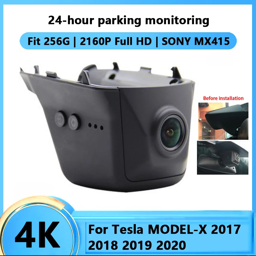 Car Wifi DVR Driving Video Recorder Car Front Dash Camera Cam For Tesla MODEL-X 2017 2018 2019 2020 HD 4K APP Control Function