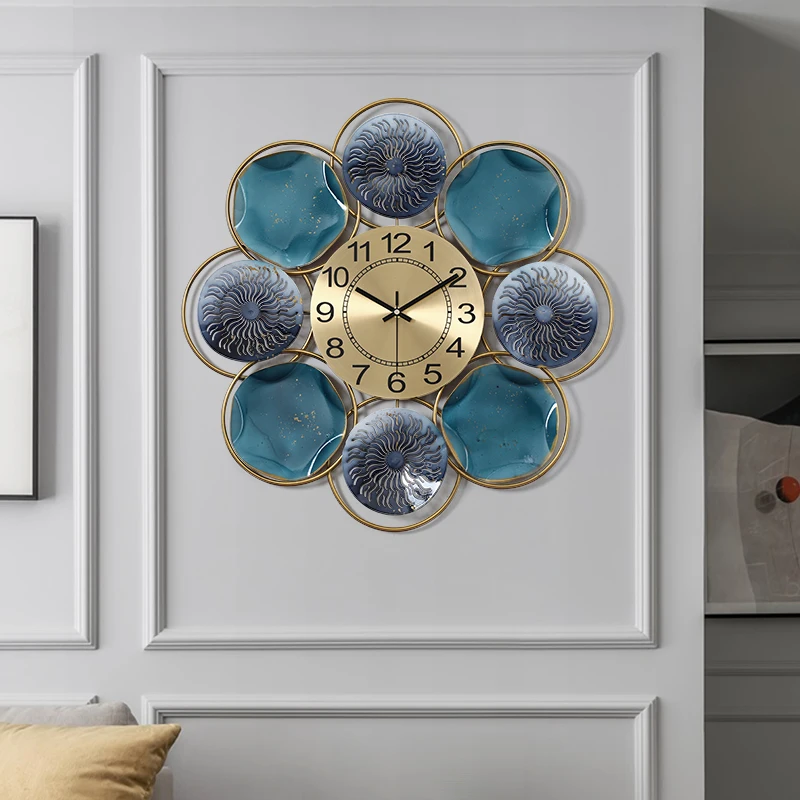 

Large Wall Clock Living Room Home Decoration Metal Wall Watches Home Decor Creative Mute Clocks Decorate Kitchen Clock Undefined