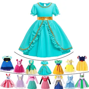 Одежда принцессы для маленьких девочек 2, 3, 4, 5, 6 лет Детское платье Аладдина, жасмин, хуамулан праздвечерние платье Эльзы, Анны, Белоснежки, Джесси Бо, костюм Бо Пип