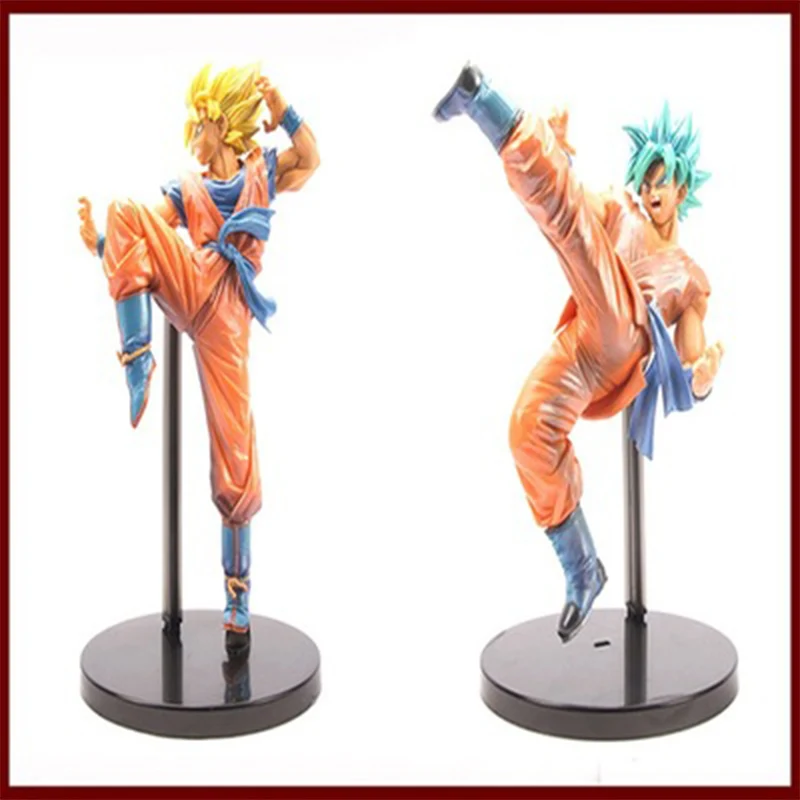 Amine Dragon Ball Super Saiyan Blue Hair Yellow Hair Goku Static Action Figure Toys