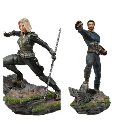 Военная статуя Мстителей Бесконечность супергерой Капитан Америка Черная Вдова