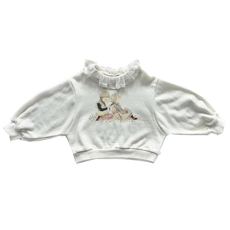 

Cute Lace Spring Autumn Tops Hoodies Girls Sweatshirts Coat KidsOutwear Teenager Children Clothes High Quality