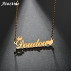 Atoztide индивидуальное модное ожерелье из нержавеющей стали с именным буквенным принтом, Золотое колье, ожерелье с подвеской, именная табличка, подарок