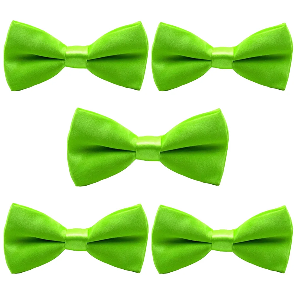 Green-5 PCS 5 шт., Детские однотонные вечерние галстуки-бабочки для маленьких мальчиков, регулируемый галстук-бабочка YYTIE1005 - Цвет: Green-5 PCS