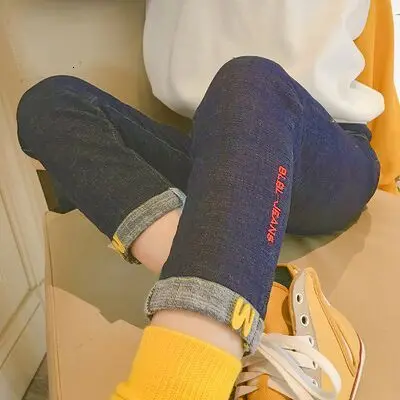 2019 новые осенние джинсы для маленьких девочек детские брюки милые штаны с