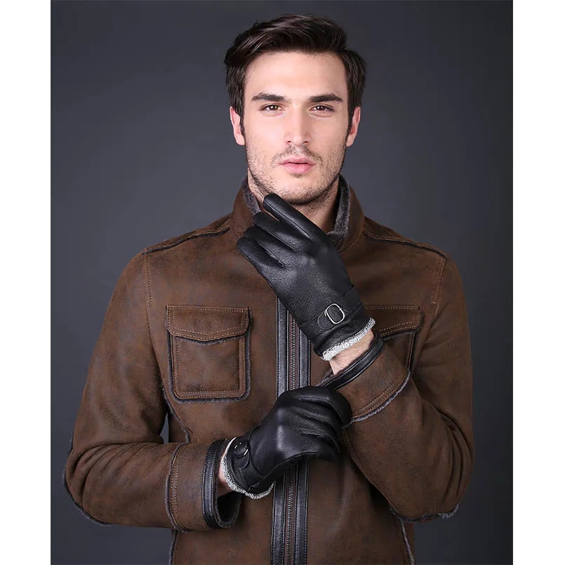 Перчатки EAGLEBORN мужские зимние роскошные варежки из натуральной кожи теплые