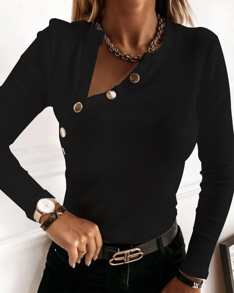 

Long Sleeve Top Women Fall Autumn 2020 Asymmetry Tops Women Skew Collar Woman Tshirts Slim Tops for Women Clothes Harajuku Shirt