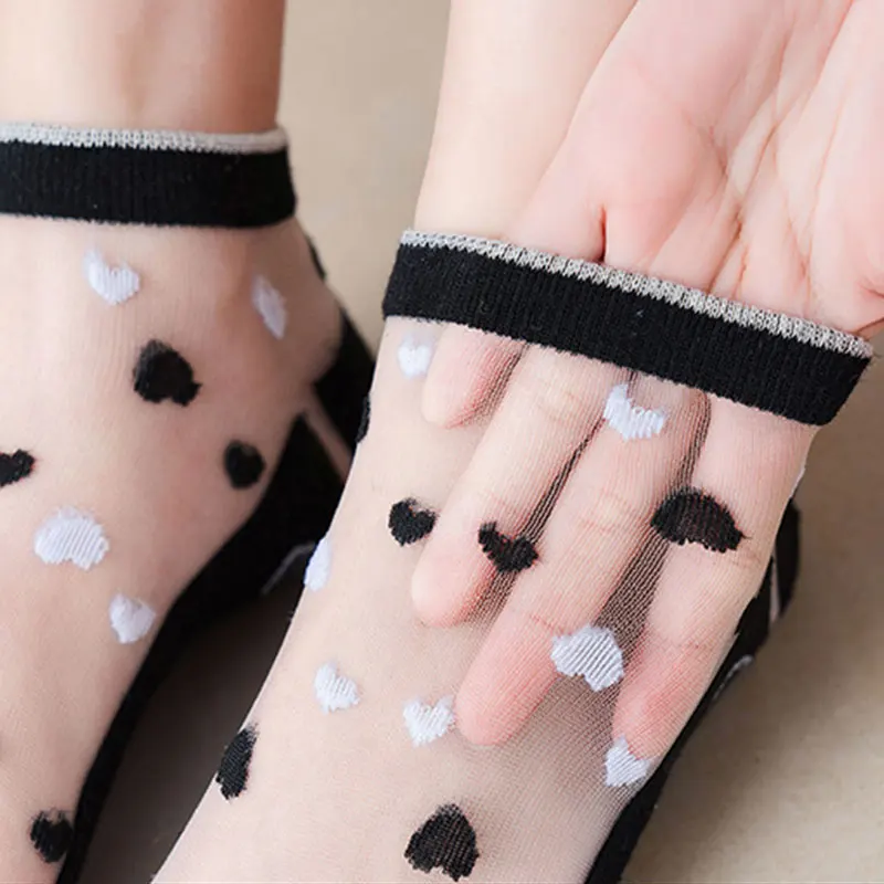 

Summer Floral Socks Women Girls Short Silk Socks Thin Breathable Lace Stocking Cute Ankle Socks Cotton Comfortable Clothes